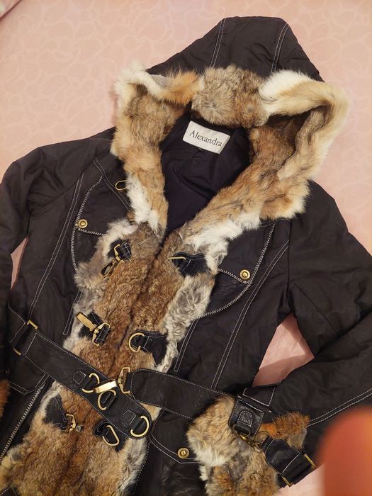 Зимно кожухче с естествен косъм