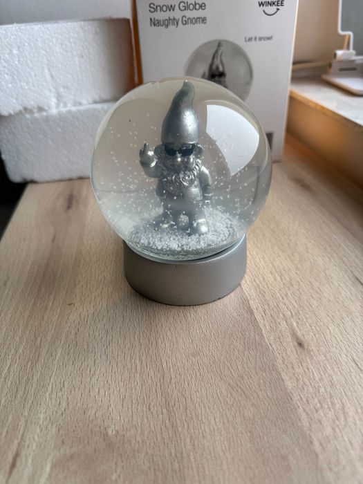 Glob de zăpadă - Idee Cadou (Snow Globe Gnome Silver)