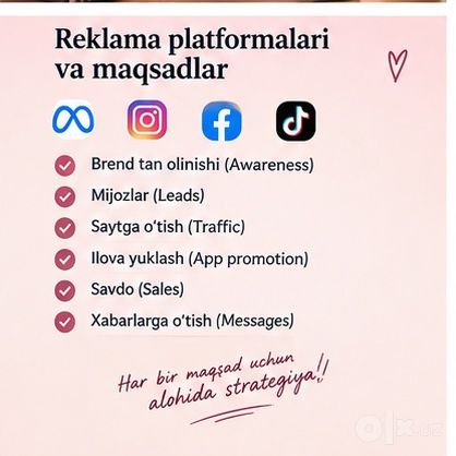 Targetolog xizmatlari bor