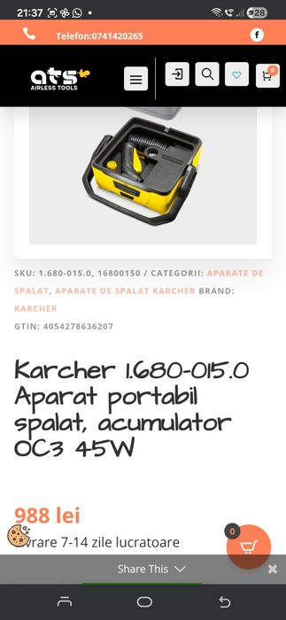 karcher oc3  fara capac