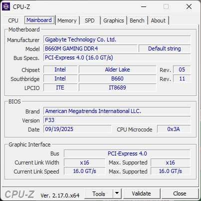 Gigabyte B660M Gaming DDR4