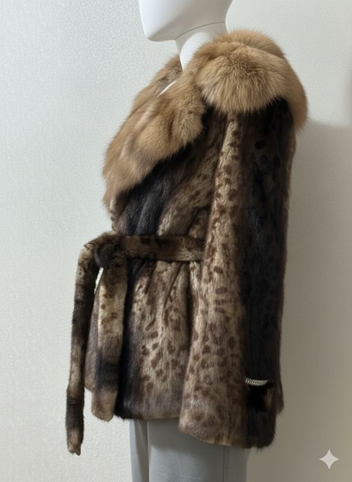 Шуба норка, воротник соболь