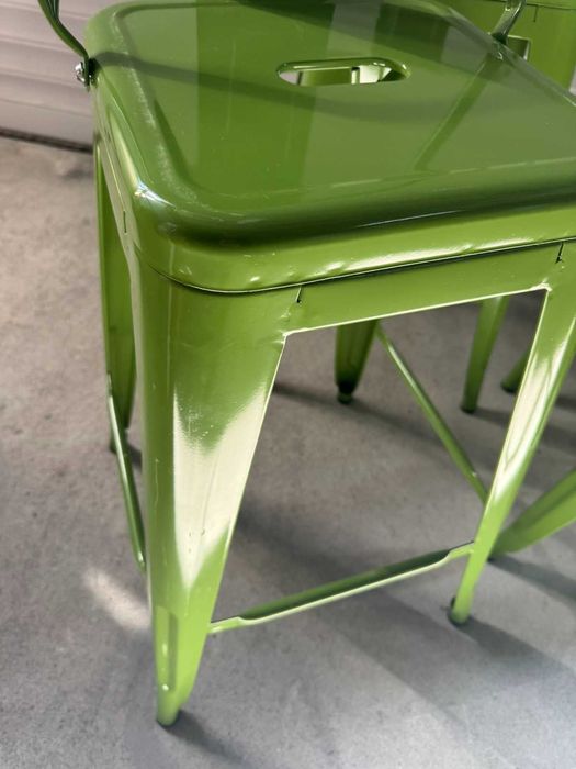 Комплект 5бр. бар столове с облегалка - Зелени. С дребни транспортни драскотини, цената е за целия комплект !