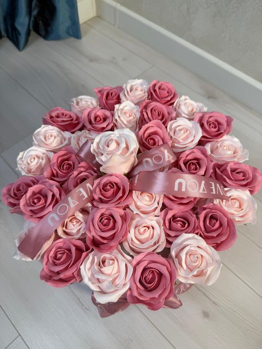 101 роза Алматы . Мыльные розы