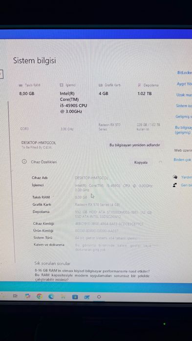 Aerook cool    lntel (R) Core (TM)  İ5 -4590S CPU 3.00GHZ