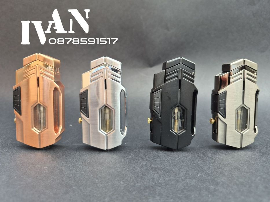 Запалка за пури с двоен джет Flabox  с вграден пънч за дупчене на пури