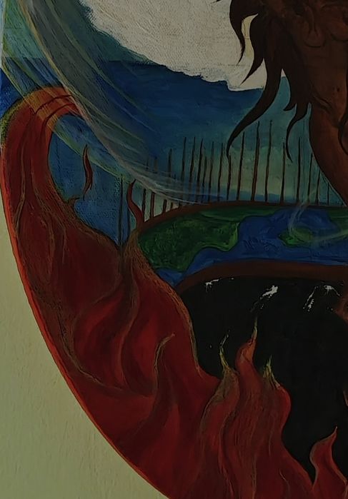 Картина акрил на овално платно "Angel of small death"