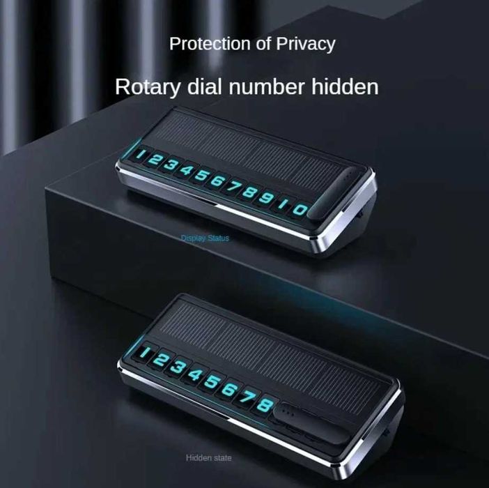 Солнечная автомобильная табличка с номером телефона LED akm33