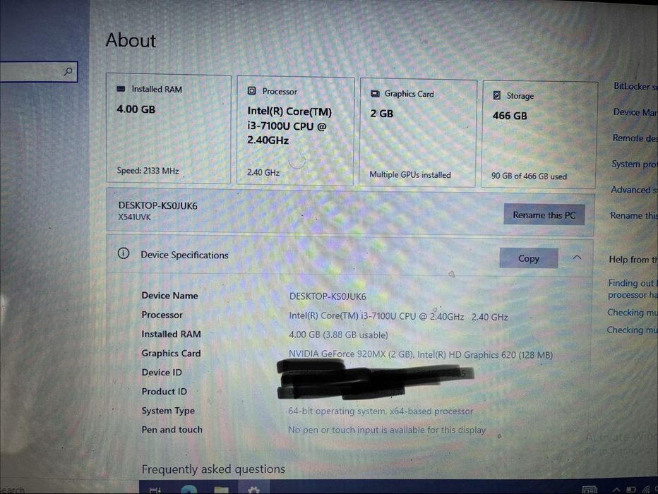 Laptop Asus X541UVK