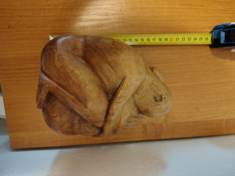 Yin Yang cuplu îmbrățișat sculptura lemn