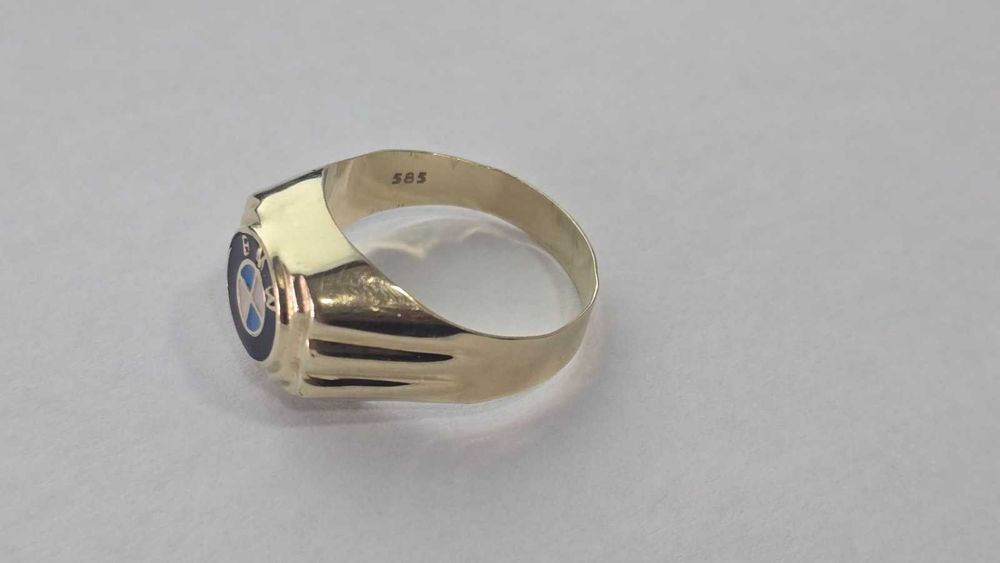 Златен мъжки пръстен 14 карата BMW