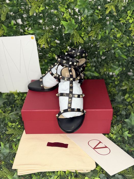 Pantofi/Tocuri Valentino Garavani Rockstud Ankle Strap Sandal 90 Mm