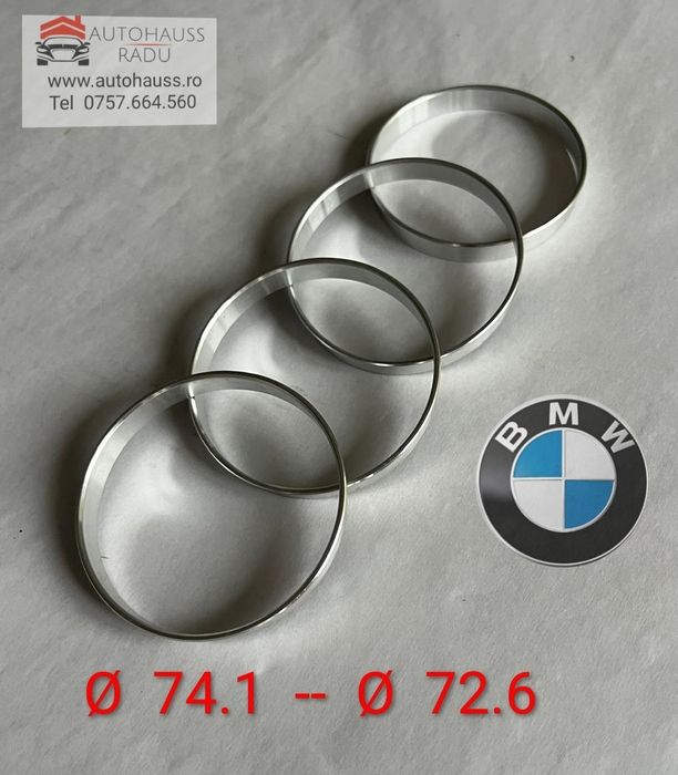 Inele centrare BMW 74.1 x 72.6 din Aluminiu pt jante Aliaj