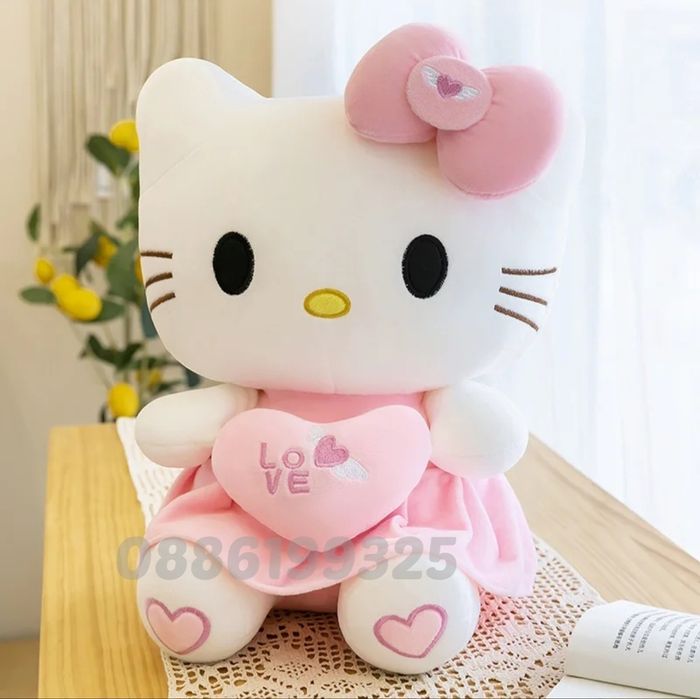 Голяма плюшена играчка Кити Hello Kitty Love, Розово Коте Кити