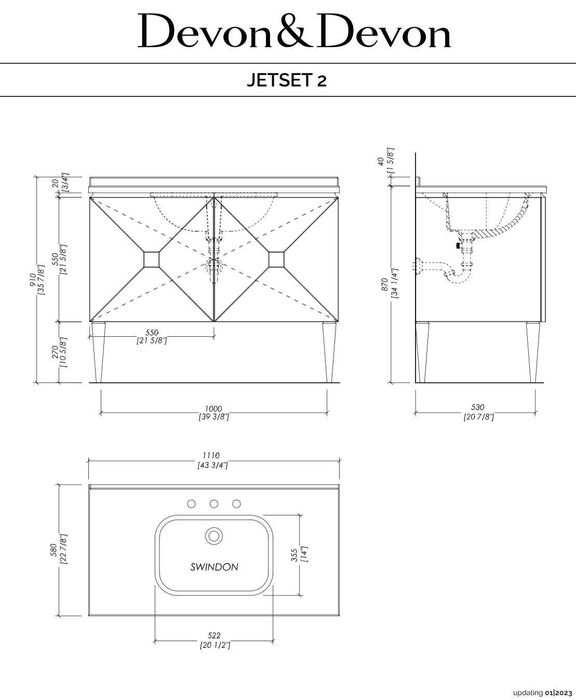 Lavoar granit, baterie, masca si oglinda marca Devon & Devon