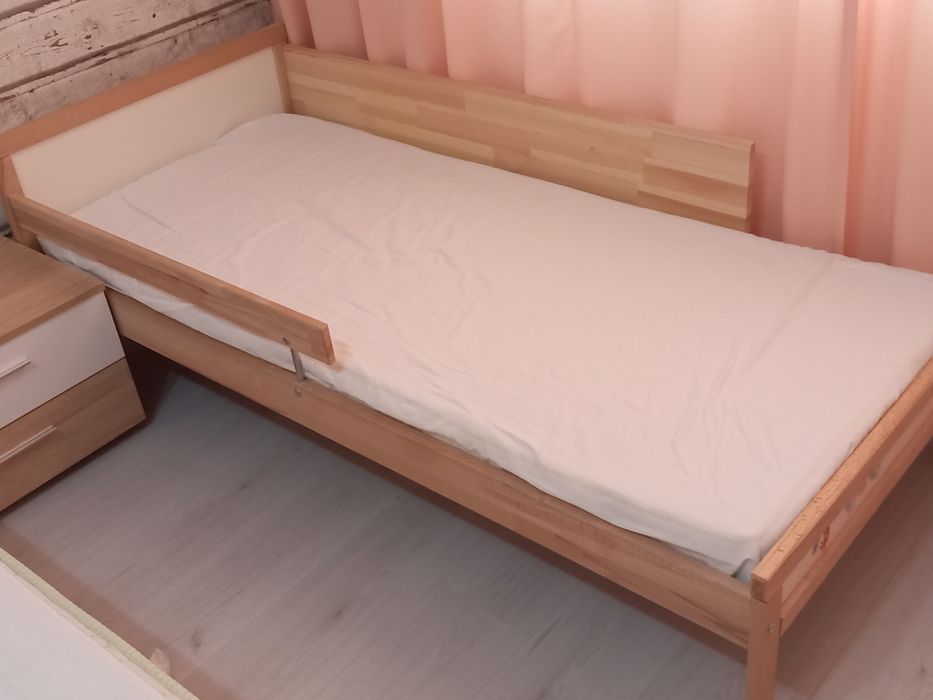 Детско дървено легло+матрак 70/160 см