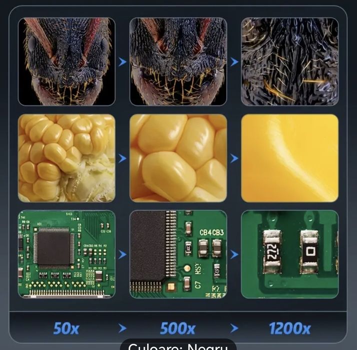 Microscop digital cu compatibilitate PC,ecran de 7 inchi, camera 5 mpx