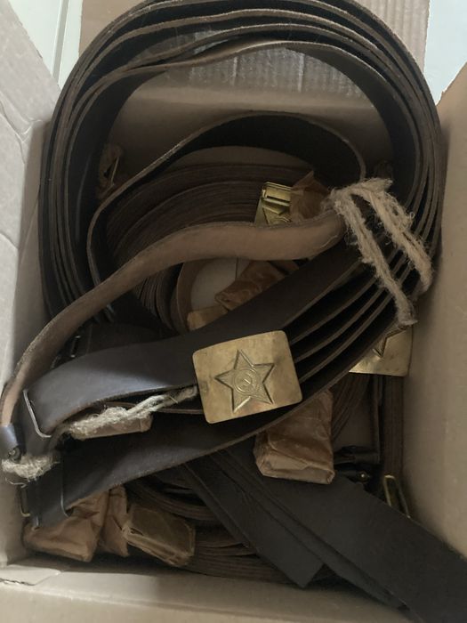 Ремень кожаный с пряжкой латунь