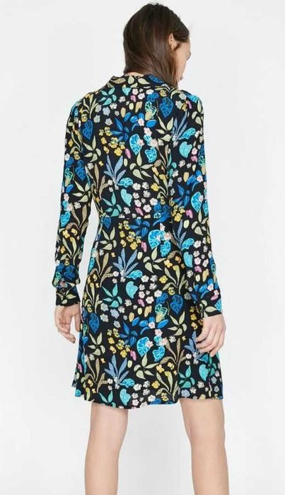 Rochie Koton florală, vaporoasă | elegantă & confortabilă | Marimea M