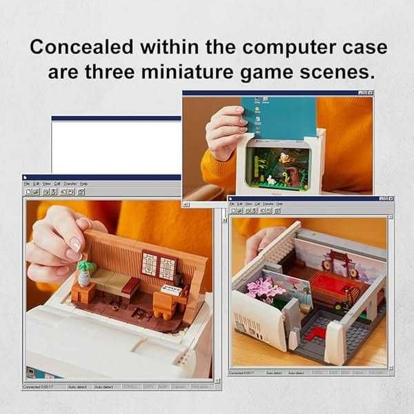 Blocuri de construcție interconectate Set pentru adulți Retro Computer