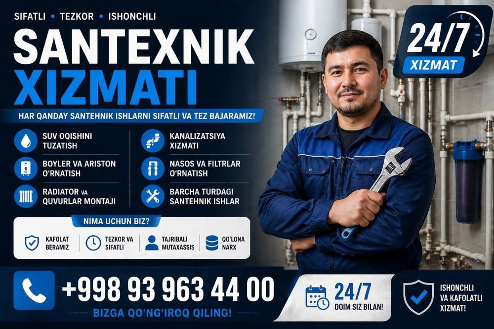 Сантехник хизмати 24/7 Santexnik 24/7