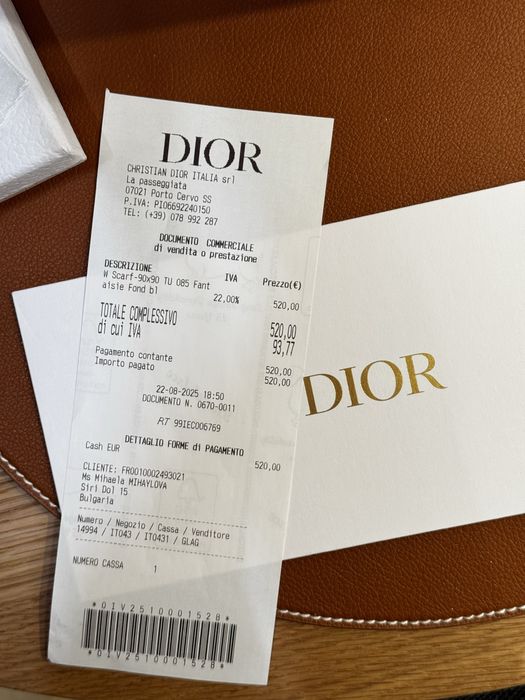 Шал Dior 90/90 коприна
