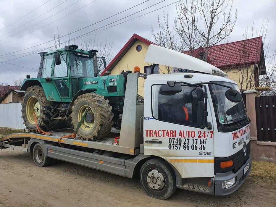 Tractari auto, transport utilaje agricole, macara 6 tone