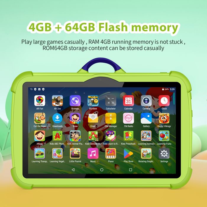 Детски таблет 7" Android 13 | 4GB RAM + 64GB | 4000mAh | WiFi | Нов