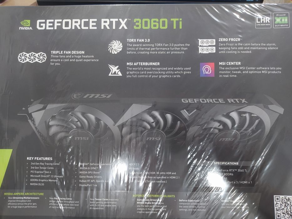 Видеокарта 3060 ti MSI Ventus 3x