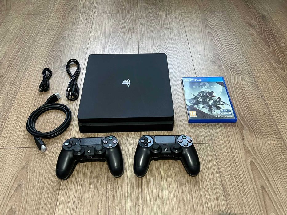 Consola Playstation 4 PS4 SLIM Sony cu 2 manete+cabluri+un joc