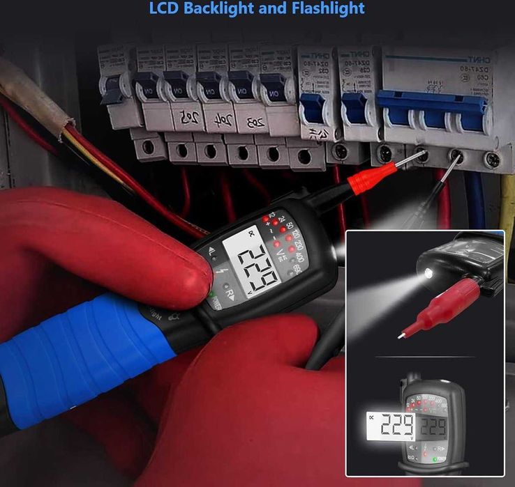 Цифров мултицет тип писалка-2-полюсен с LCD дисплей и фенерче