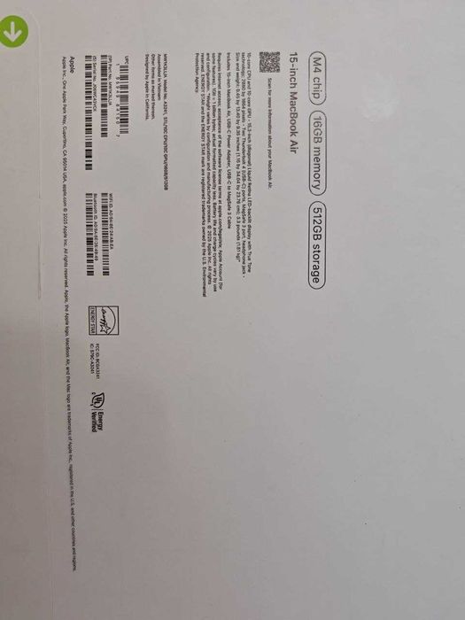 MacBook air M4 15 16/512 Starlight из США НОВЫЙ!!!