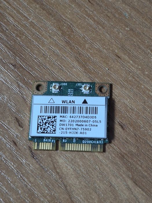 Wi-Fi модуль Dell DW1701 Mini PCIe для ноутбука