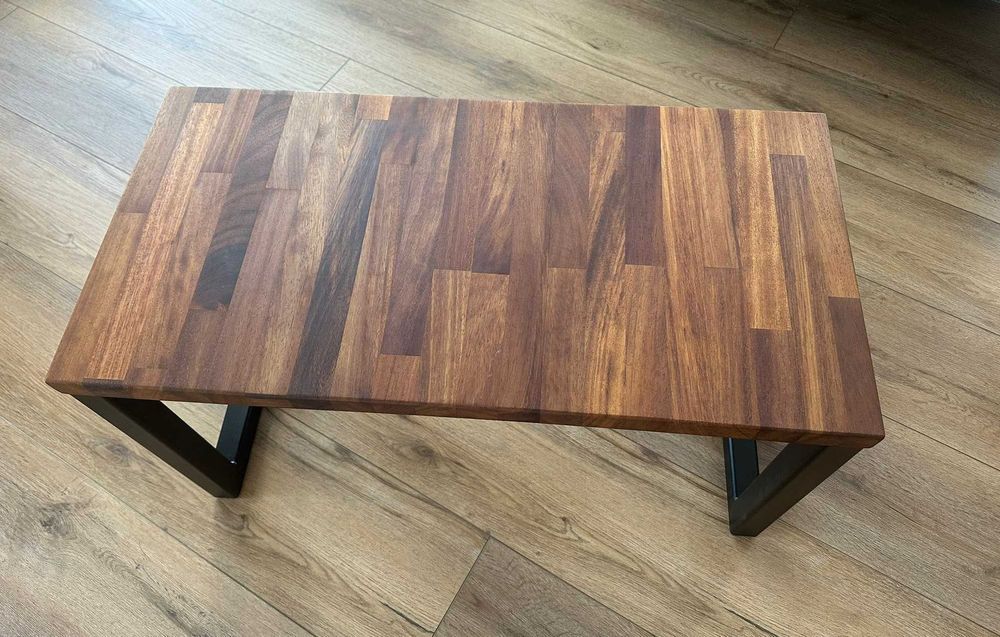 Masa de cafea - masuta living din lemn masiv Iroko 80x40x43 cm