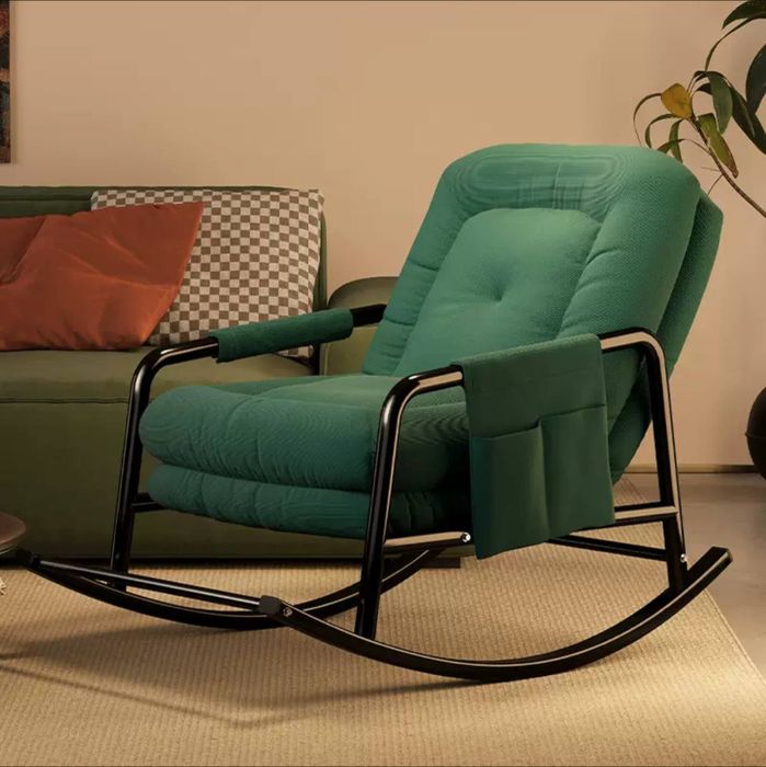 Кресло-качалка 120 кг с подставкой для ног регулируемое