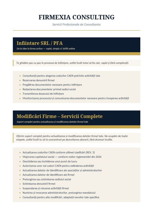 Înființare SRL/PFA -Simplu și Eficient