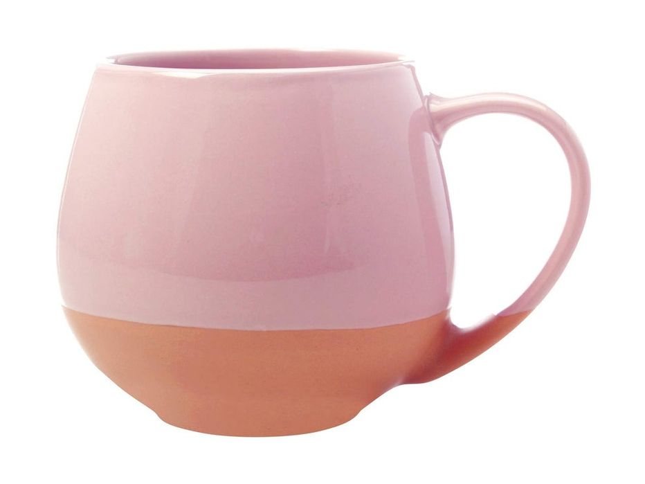 Set 4 căni ceramică roz, 450ml
