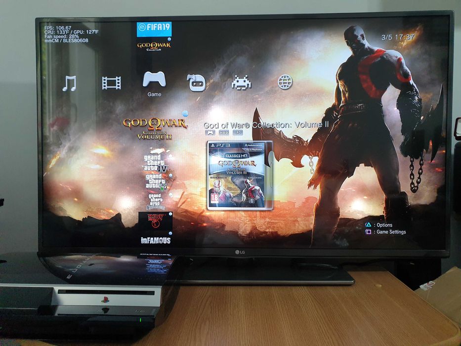 PS3 modat CFW 320 GB + 40 jocuri (GTA V, Red Dead, God of War, NFS)