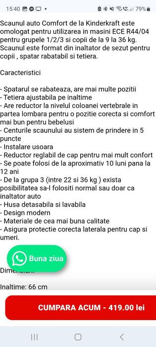 Scaun auto Kinderkraft