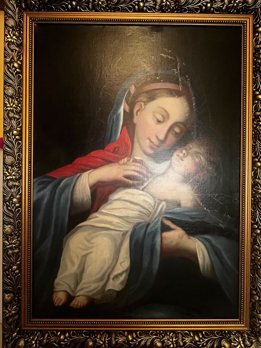 Tablou ulei pe pânză Sf Fecioară cu pruncul