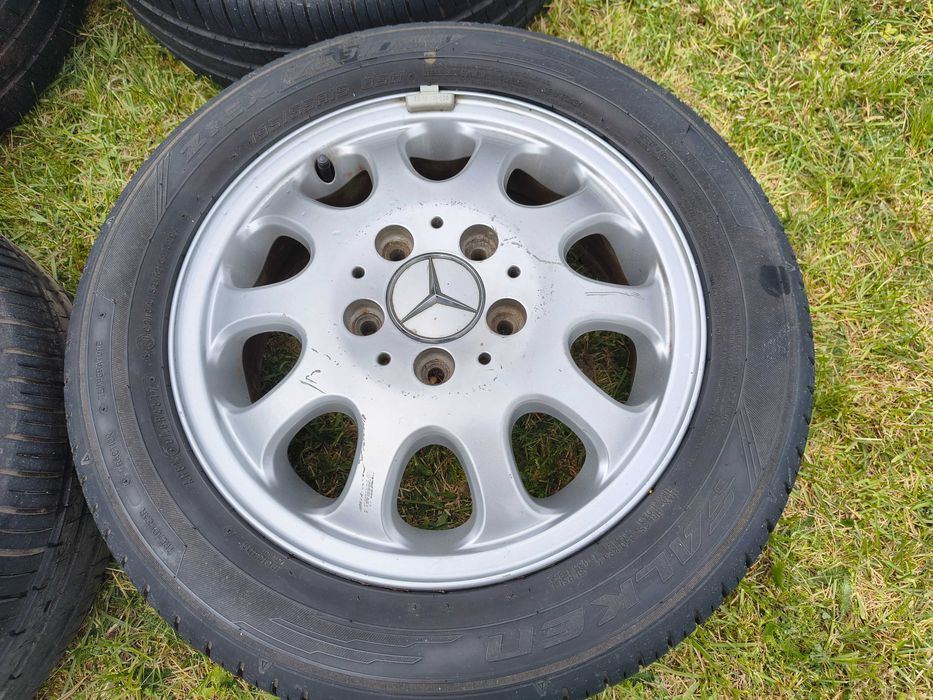 Set Jante aluminiu + anvelope Mercedes 195/55 R 15 stare foarte buna