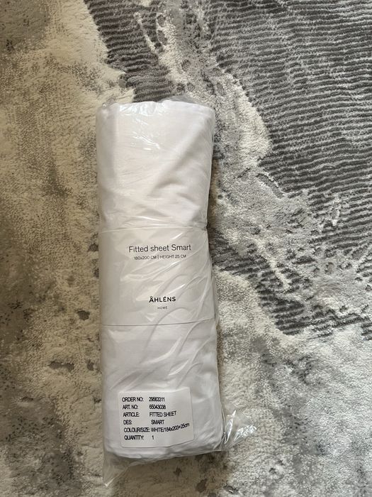 Husa alba pentru pat din bumbac 100%