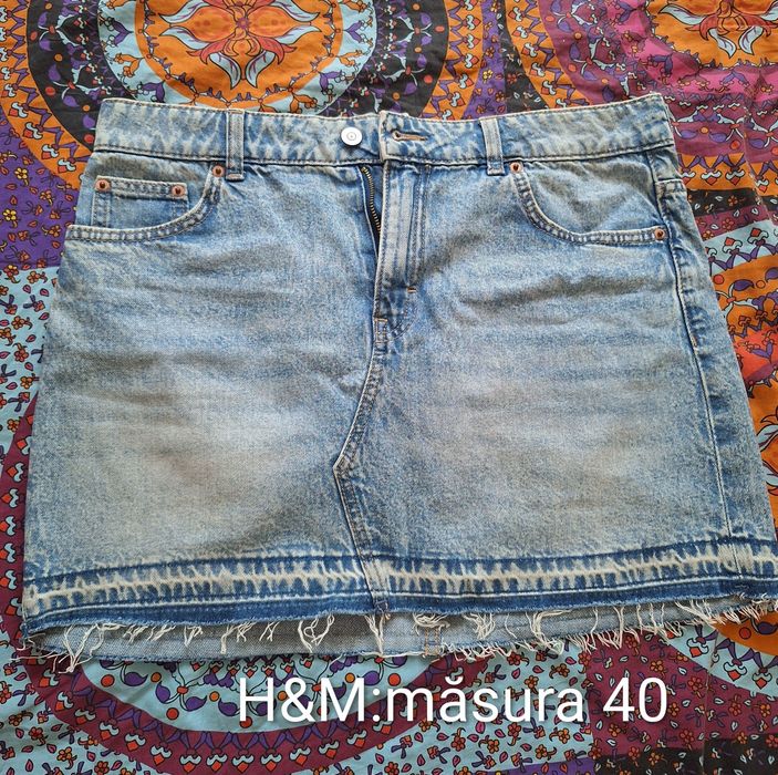 Fusta blugi H&M, albastru