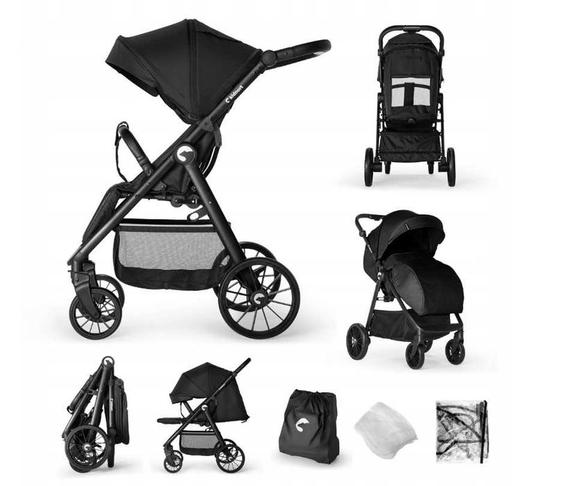 Carucior sport 0-48luni cu pliere compacta Kidnort Sjolejon Lion Black