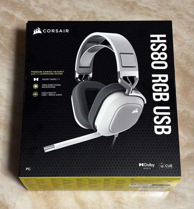 Casti Gaming Corsair HS80 RGB USB White - NOI