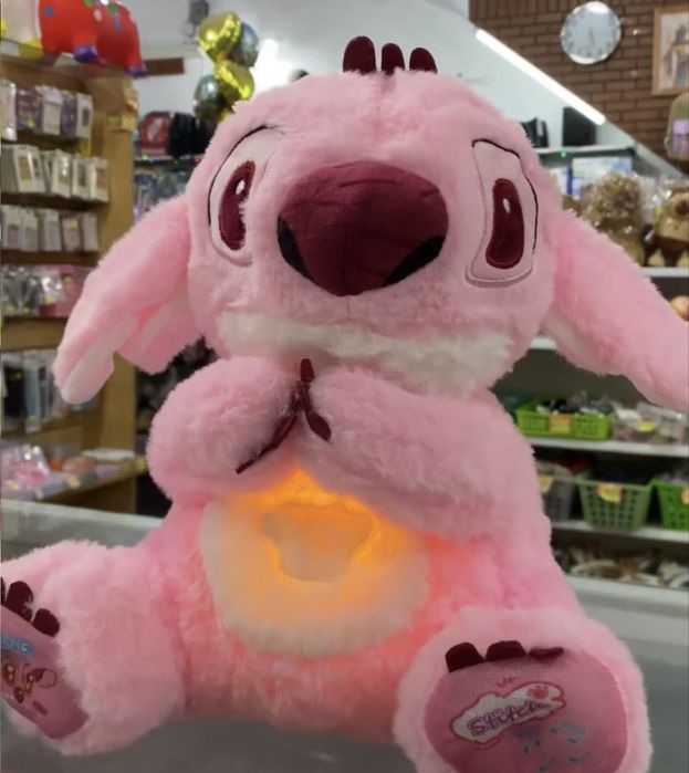 Плюшен Дишащ Розов Стич 30см, Лило и Стич, Lilo and Stitch плюшени