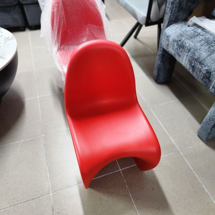 NOU Set 4 scaune copii, S-form, plastic, roșu