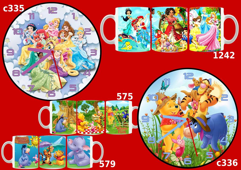 Детски стенен часовник;възможност за комплект с чаша-с или без снимка