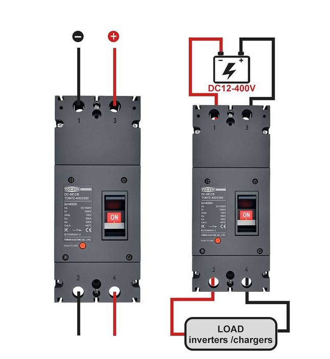 2P DC MCCB 1500V 300A / 350A / 400A Автоматичен прекъсвач с лят корпус