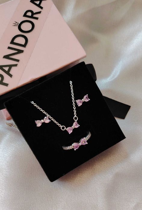 Set Nou Pandora Moments Fundiță Roz Silver S925 Ale